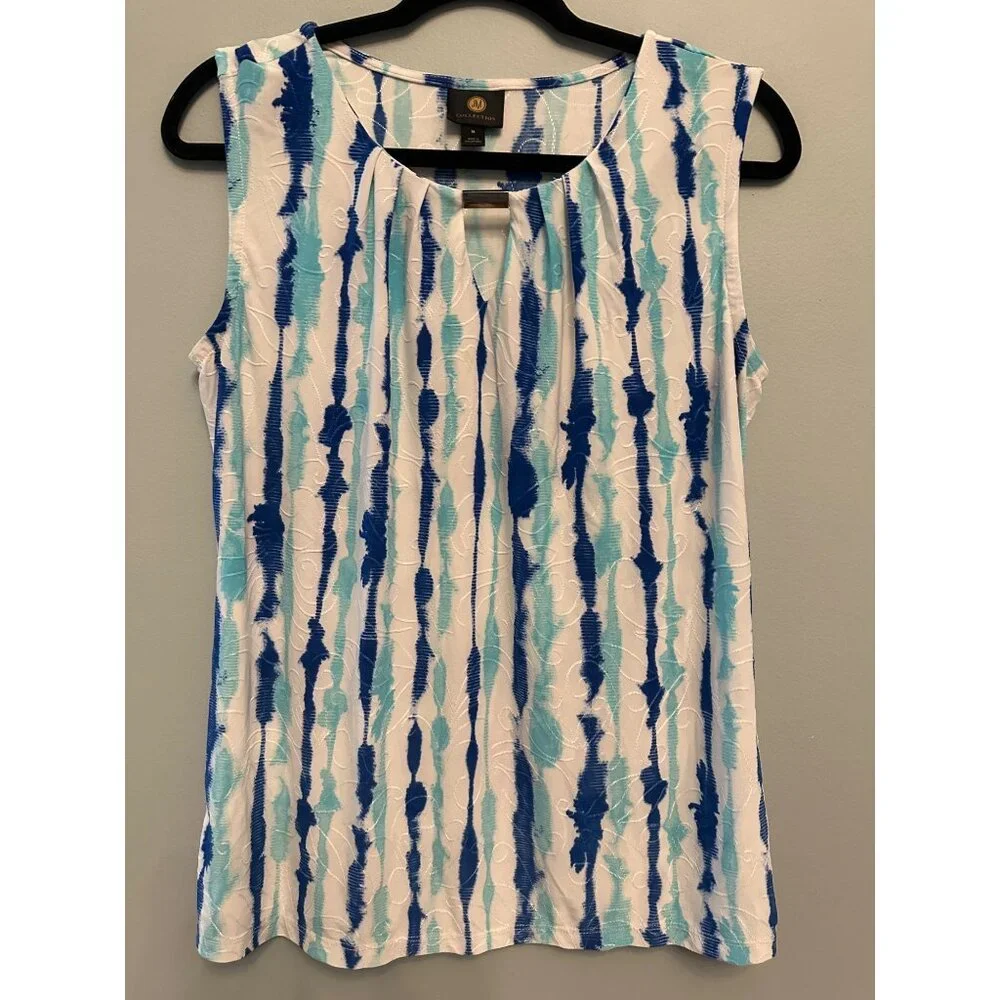Sleeveless Tank Top with Stripes Size M - Picture 2 of 4